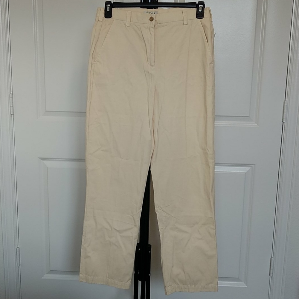 ORVIS Women Casual Pants Beige 100% Cotton